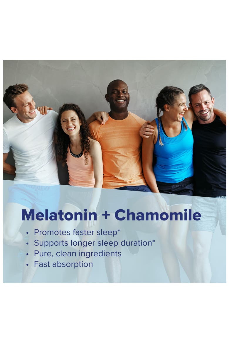 Melatonin Sublingual Dissolving Tablets with Chamomile Sleep Support, Alternate, color, White
