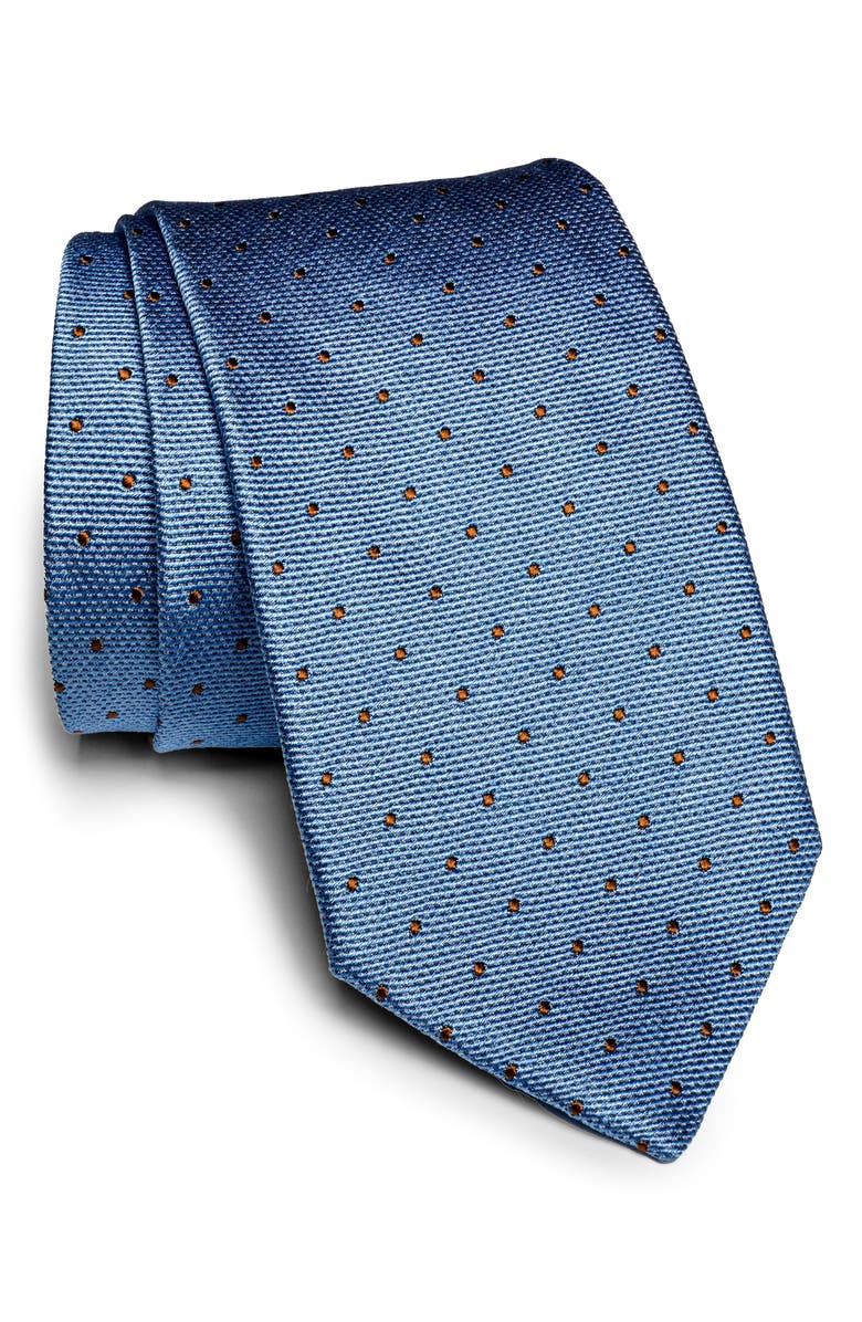 Jack Victor Metcalfe Neat Dot Silk Tie, Main, color, Blue