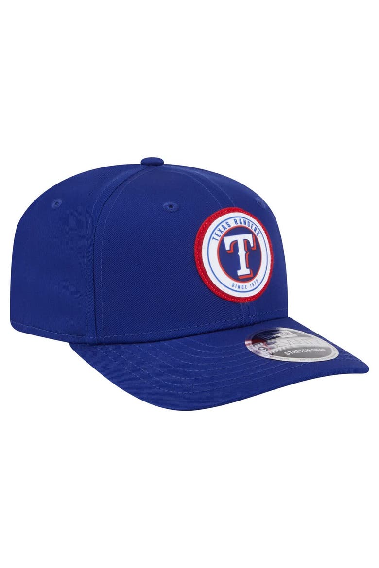Men's New Era Royal Texas Rangers Circle Patch 9SEVENTY Stretch-Snap Hat, Alternate, color, Royal