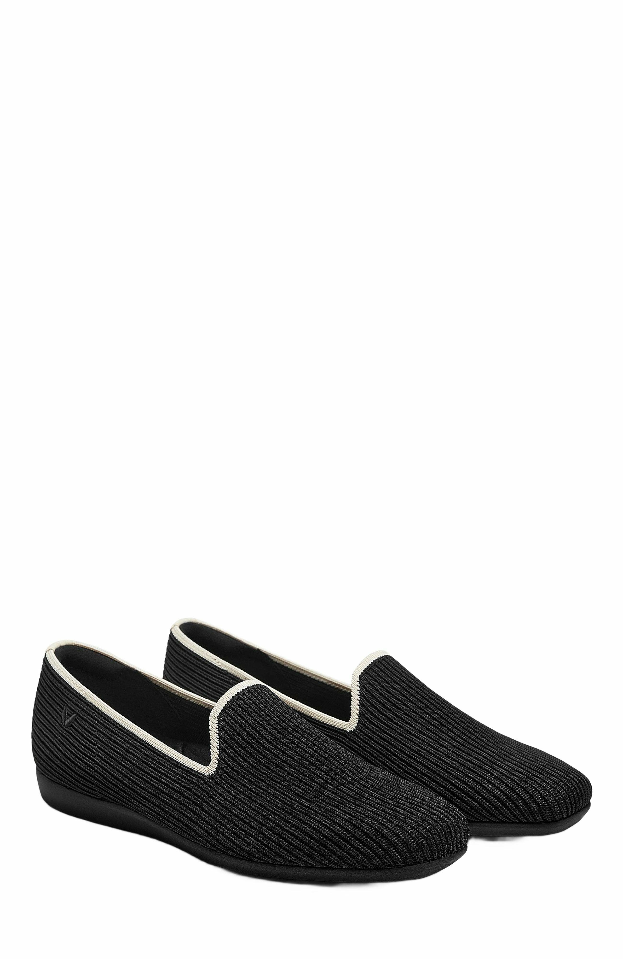 VIVAIA Water-Repellent Square-Toe Loafers, Alternate, color, Black Ivory