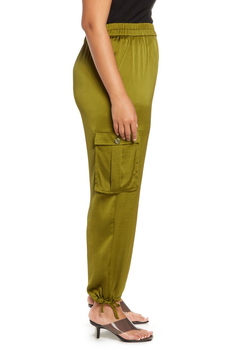 TIE DETAIL CARGO PANT, Alternate, color, OLIVE AVOCADO
