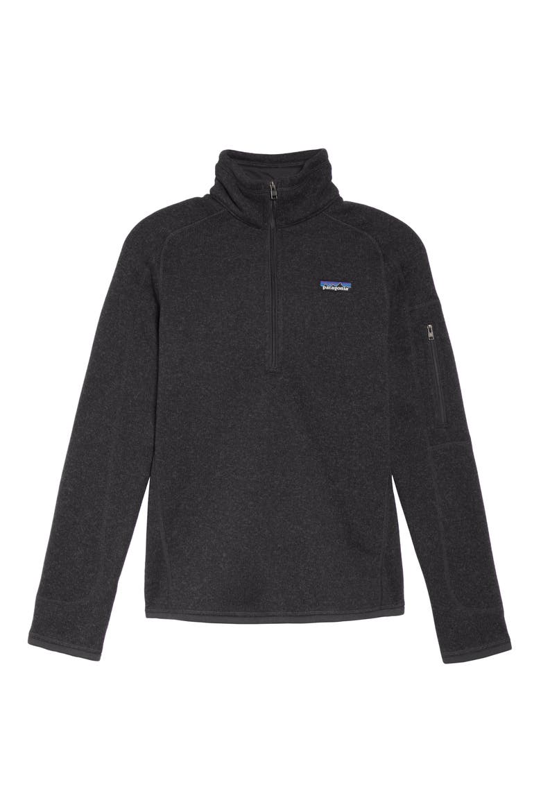 Better Sweater Quarter-Zip Fleece Pullover, Alternate, color, BLACK