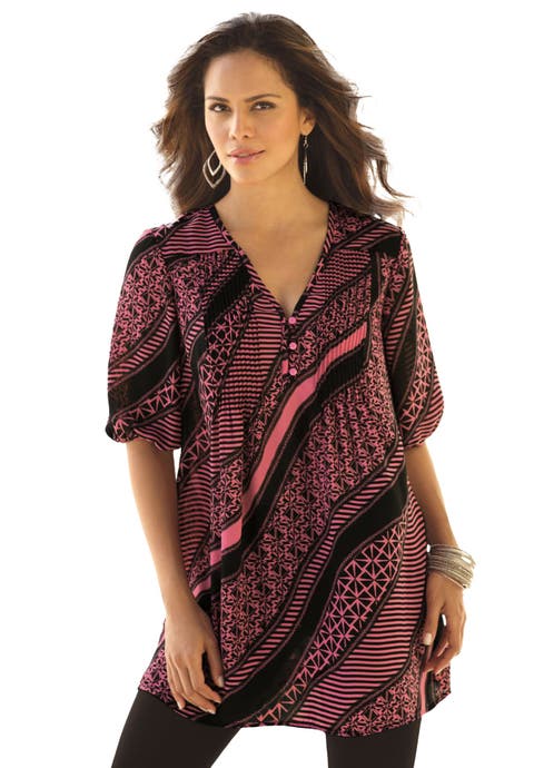 Printed Y Neck Georgette Top