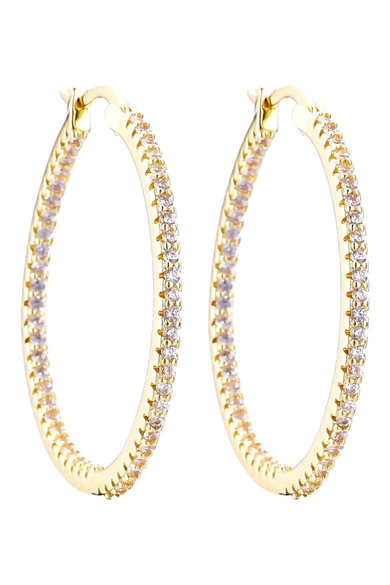 Pavé CZ Infinity Hoop Earrings, Alternate, color, GOLD