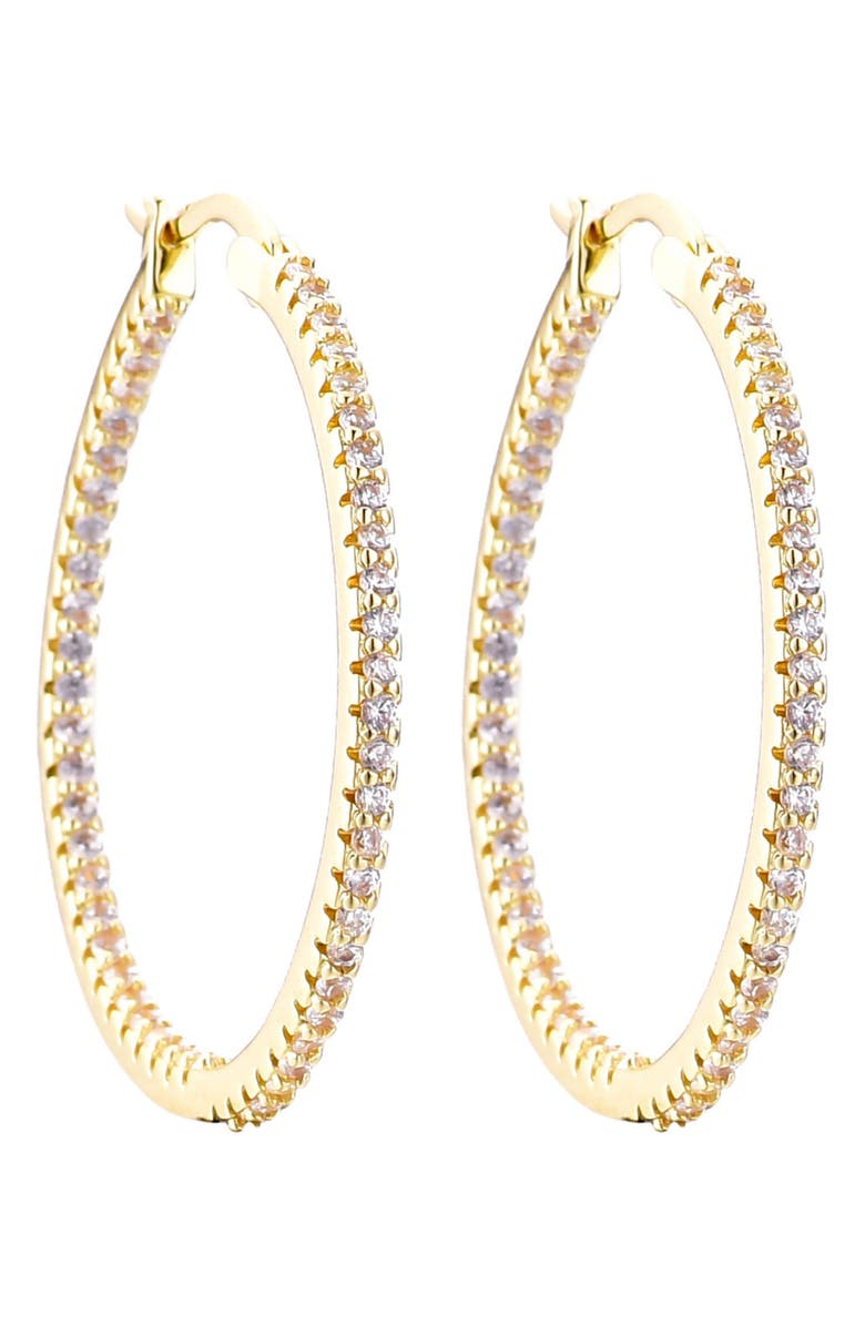 Adornia Pavé CZ Infinity Hoop Earrings, Alternate, color, Gold