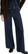 MANGO Seamed High Waist Wide Leg Jeans