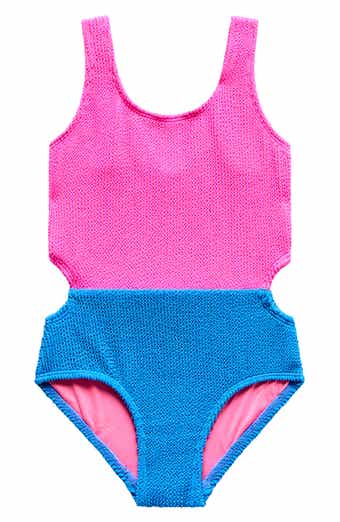 Kids' Colorblock Cutout One-Piece Swimsuit