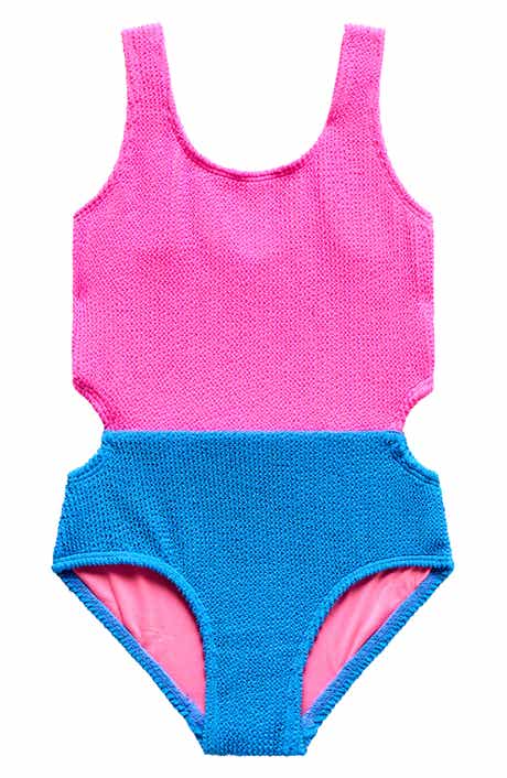 Kids' Colorblock Cutout One-Piece Swimsuit