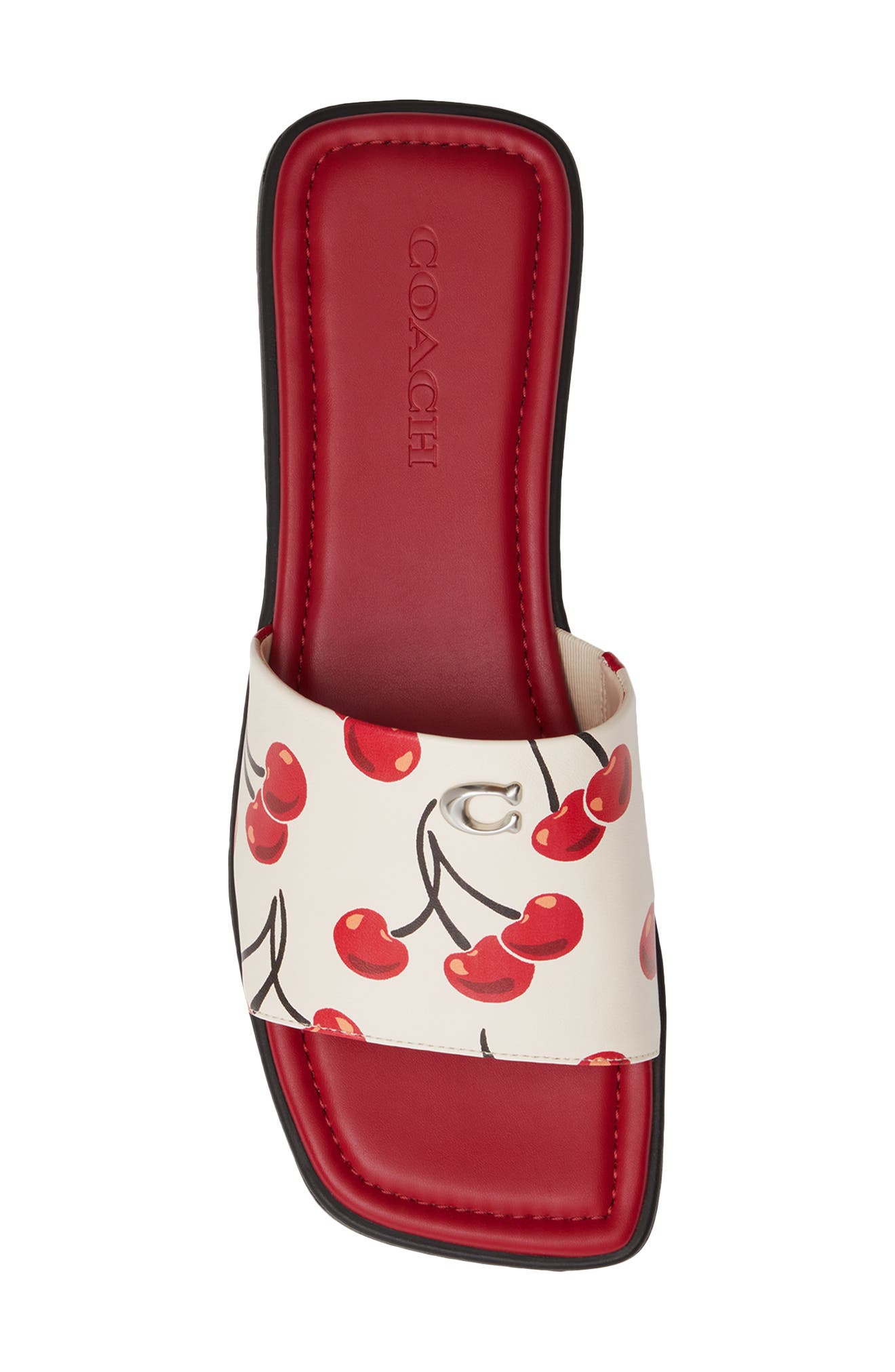 COACH Florence Cherry Print Slide Sandal, Alternate, color, 