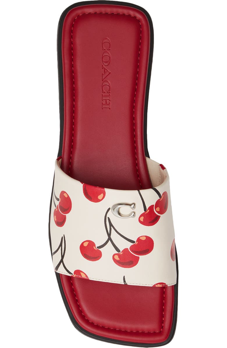COACH Florence Cherry Print Slide Sandal, Alternate, color,