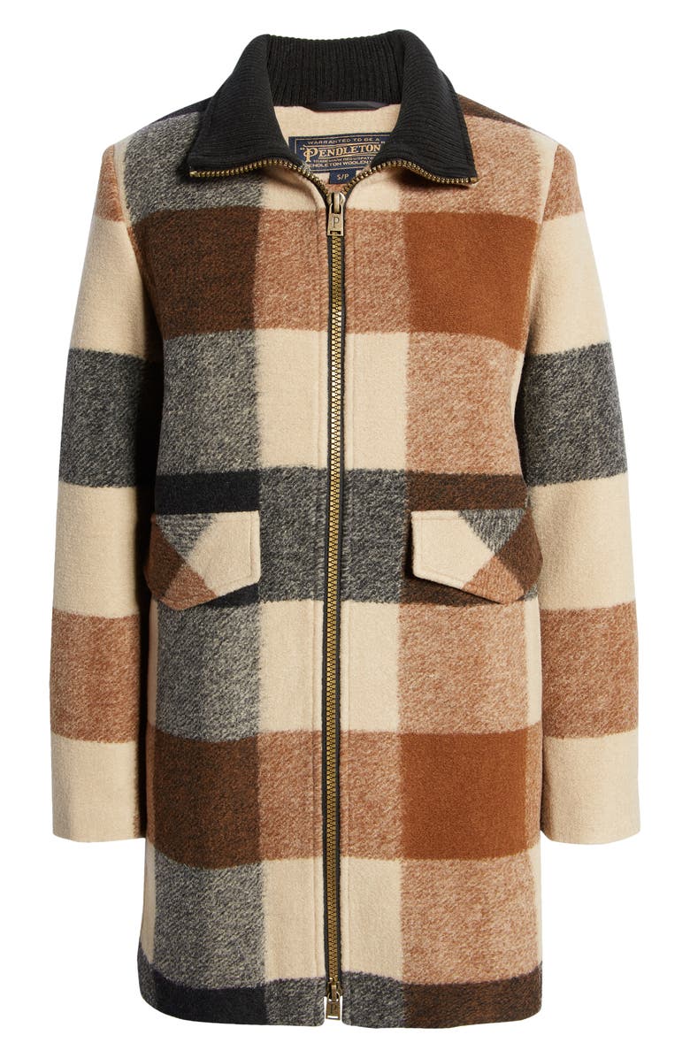 Pendleton Women's Camden Plaid Wool Blend Zip Coat, Alternate, color, 