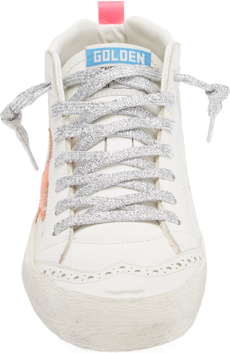 Golden Goose Mid Star Sneaker, Alternate, color, White/ Orange