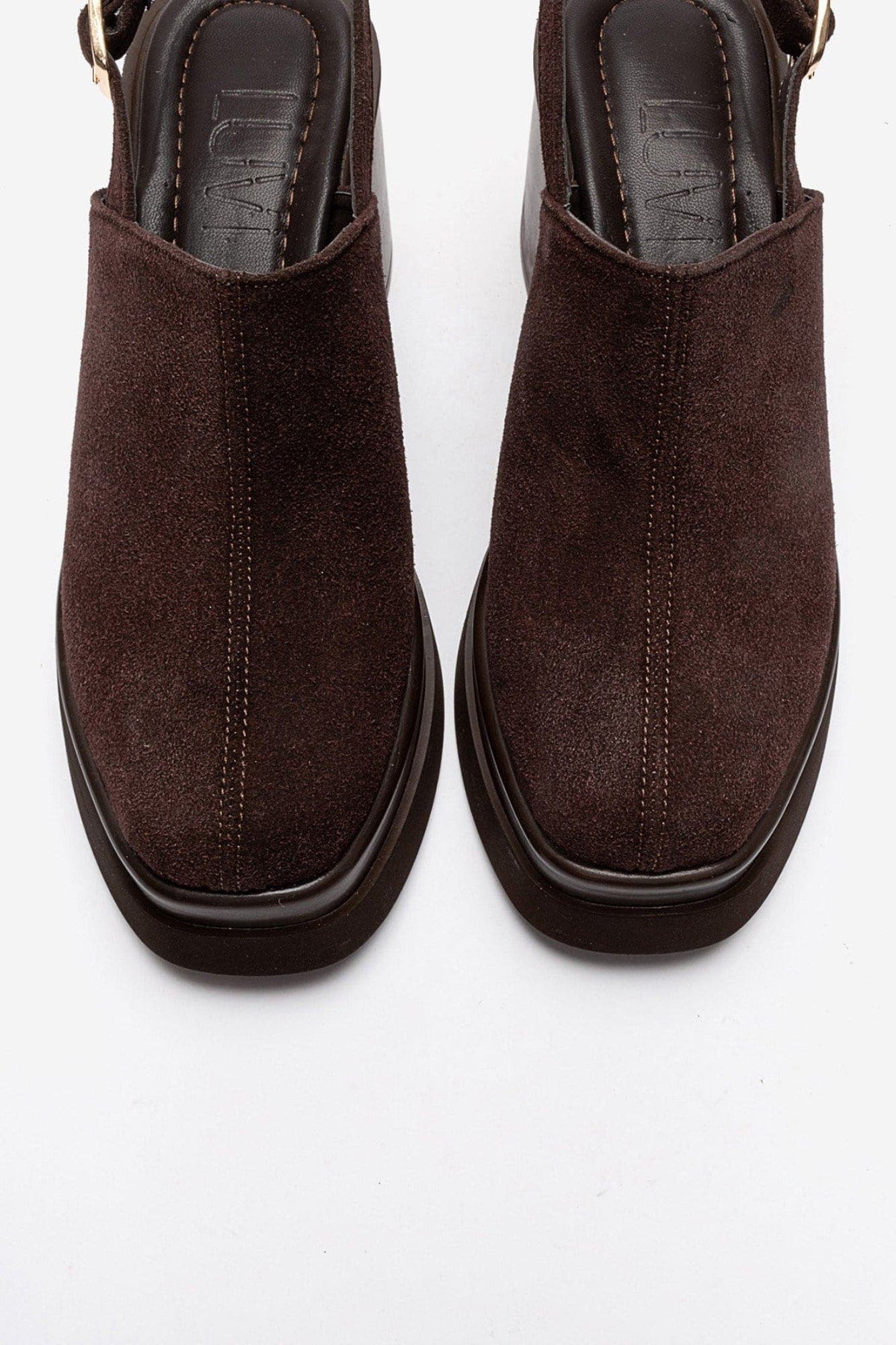 Bavix Block Heel Platform Sandal, Alternate, color, Brown Suede