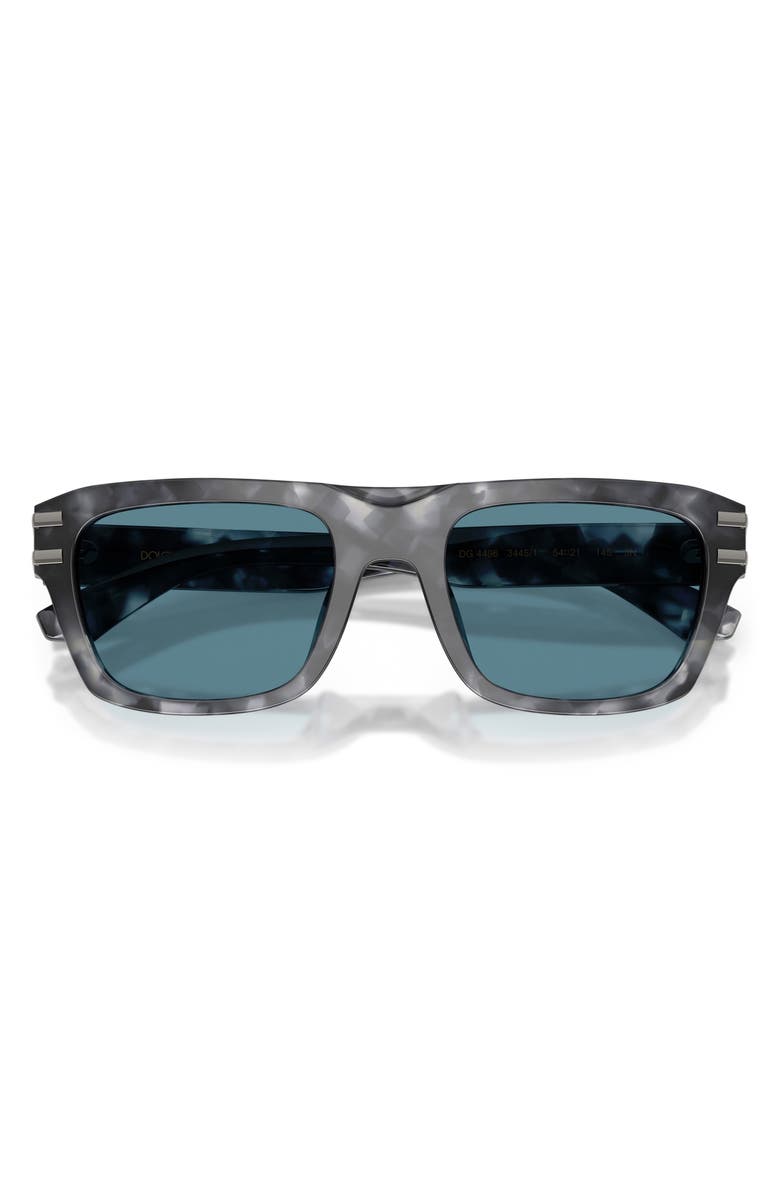 Dolce&Gabbana 54mm Rectangular Sunglasses, Alternate, color, Grey Havana / Grey