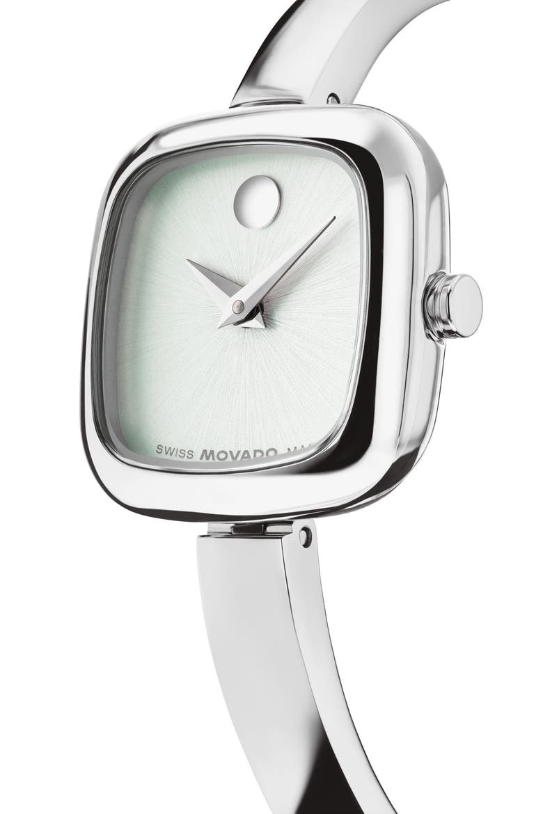 Museum Cushion Bangle Watch, 21.50mm x 7.1mm, Alternate, color, GREEN DIAL