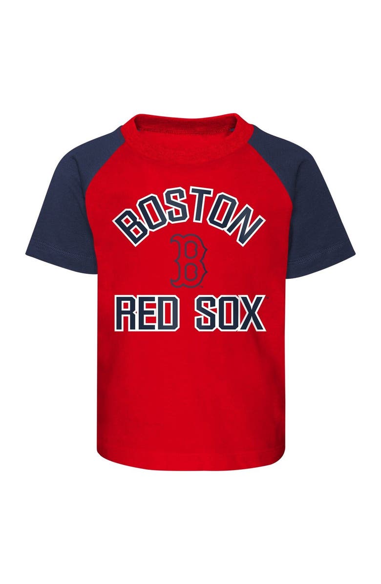 Outerstuff Infant Red/Heather Gray Boston Red Sox Ground Out Baller Raglan T-Shirt and Shorts Set, Alternate, color, Red