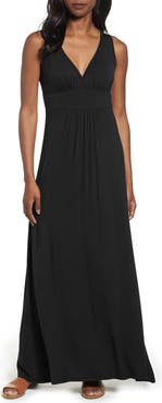 Loveappella V-Neck Jersey Maxi Dress