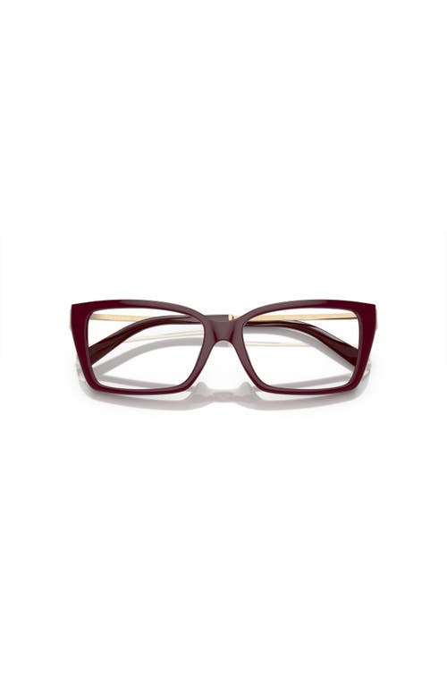 Tiffany & Co . 54mm Rectangle Optical Glasses In Burgundy