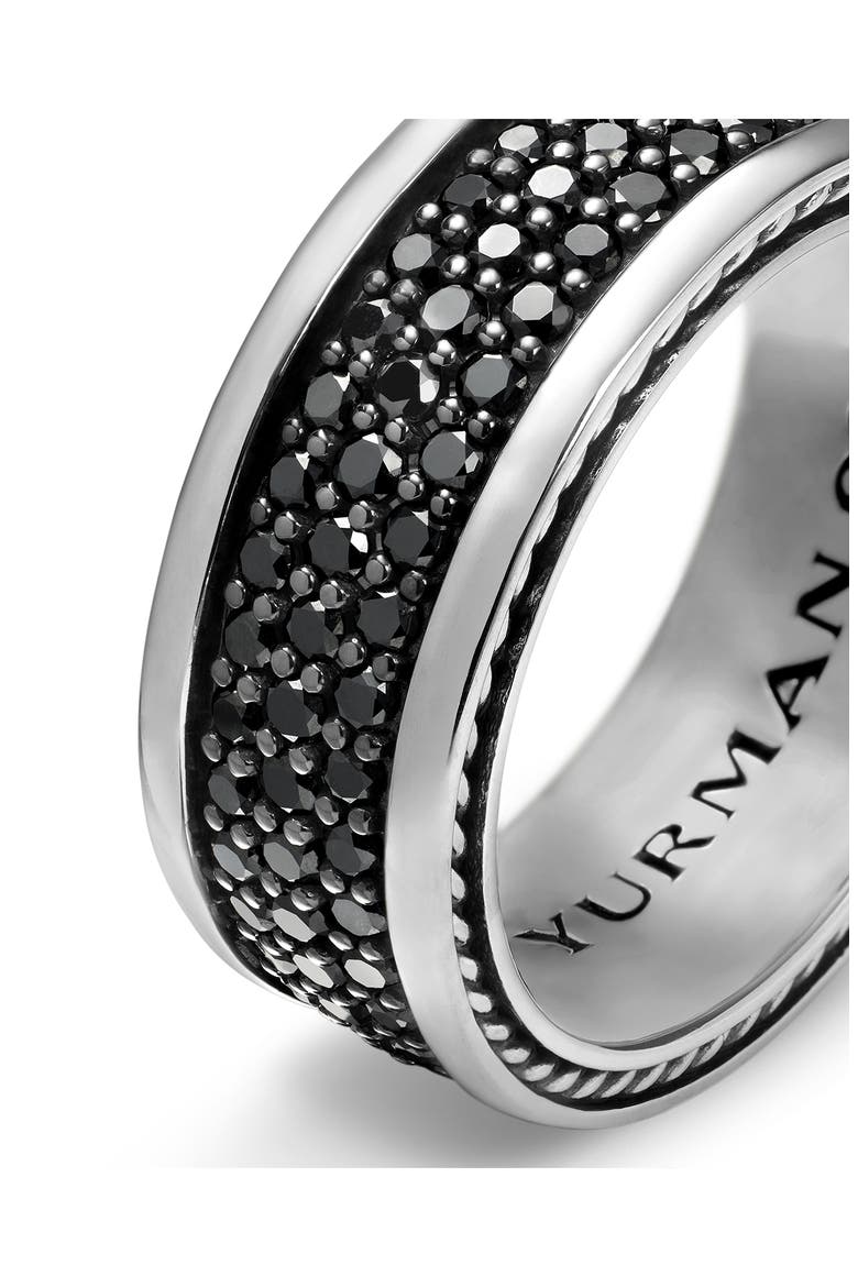 Streamline® Pavé Three Row Band in Sterling Silver with Black Diamonds, Alternate, color, BLACK DIAMOND