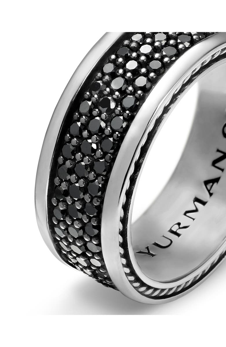 David Yurman Streamline<sup>®</sup> Pavé Three Row Band in Sterling Silver with Black Diamonds, Alternate, color, Black Diamond