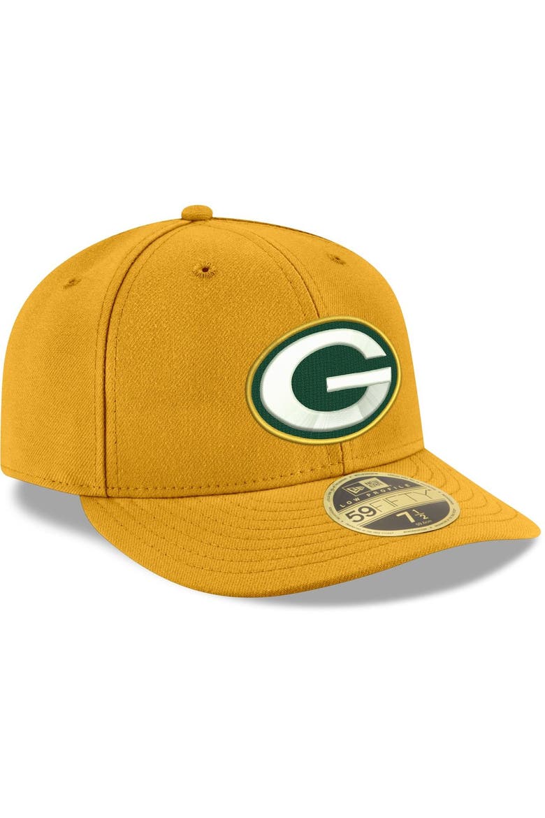 Men's New Era Gold Green Bay Packers Omaha Low Profile 59FIFTY Fitted Team Hat, Alternate, color, Gold