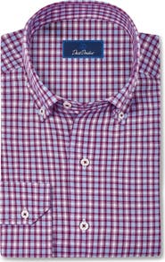 David Donahue Gingham Performance Sport Shirt