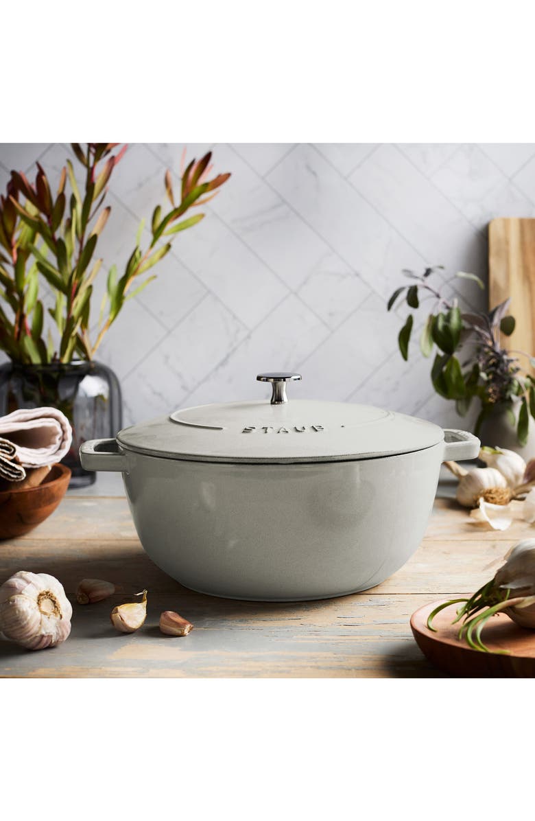 Staub 5-Quart Enameled Cast Iron Cocotte, Alternate, color, White Truffle