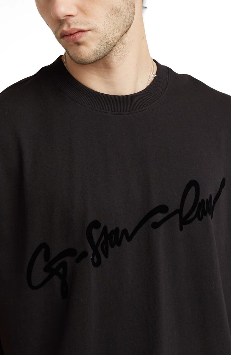 G-STAR Flocked G-Script Organic Cotton T-Shirt, Alternate, color,