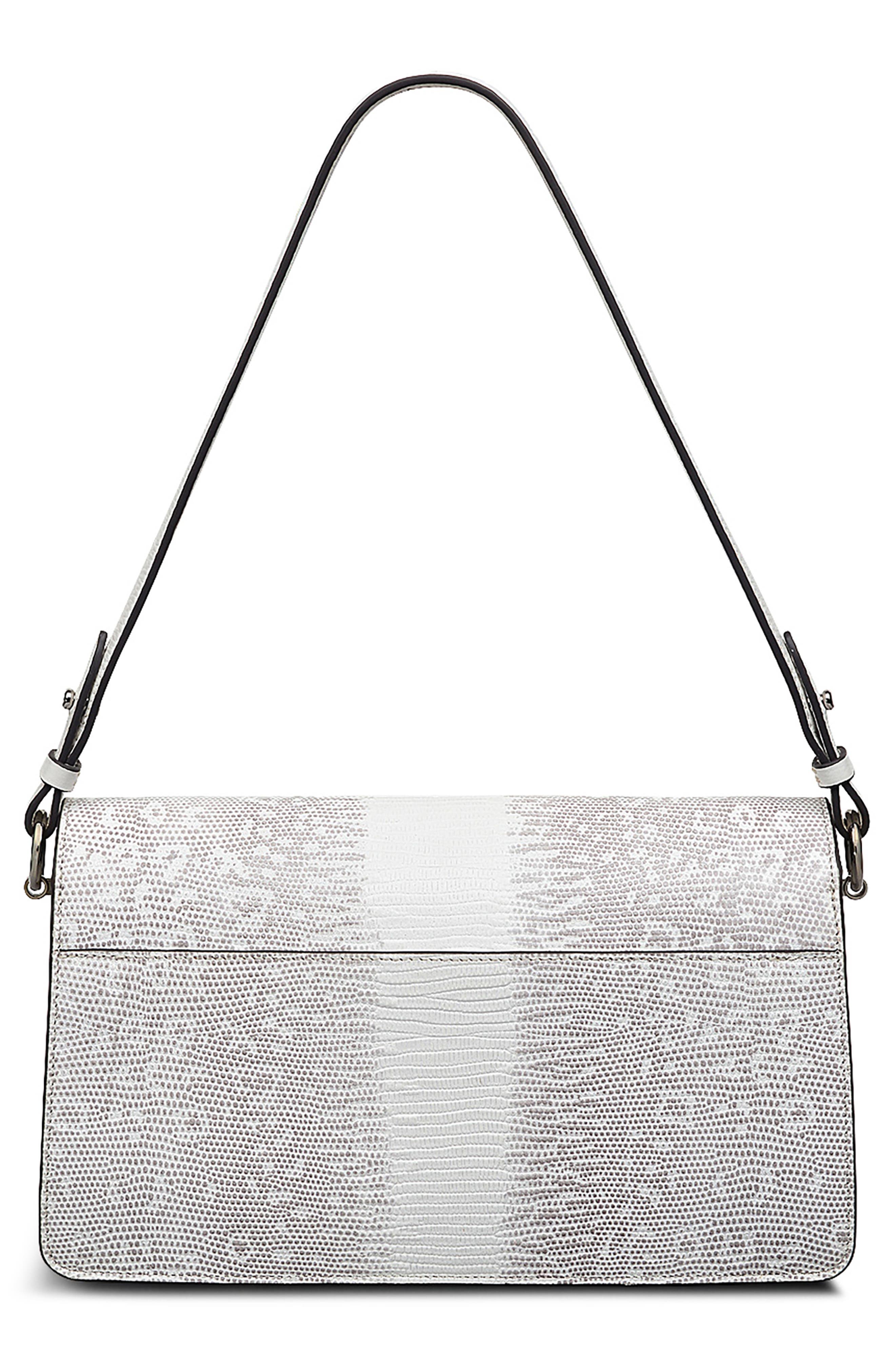 Radley Medium Lizard Embossed Leather Shoulder Bag, Alternate, color, Bright White