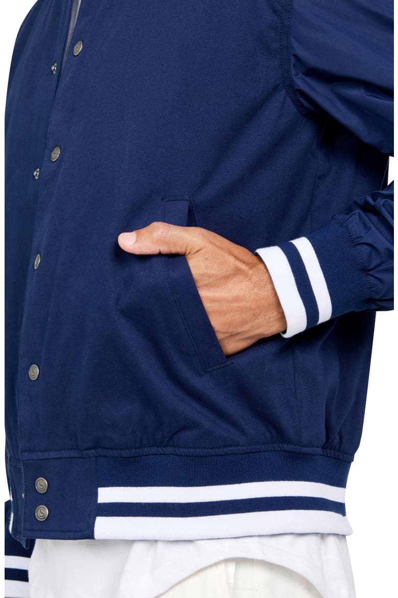 Solid Varsity Jacket, Alternate, color, NAVY