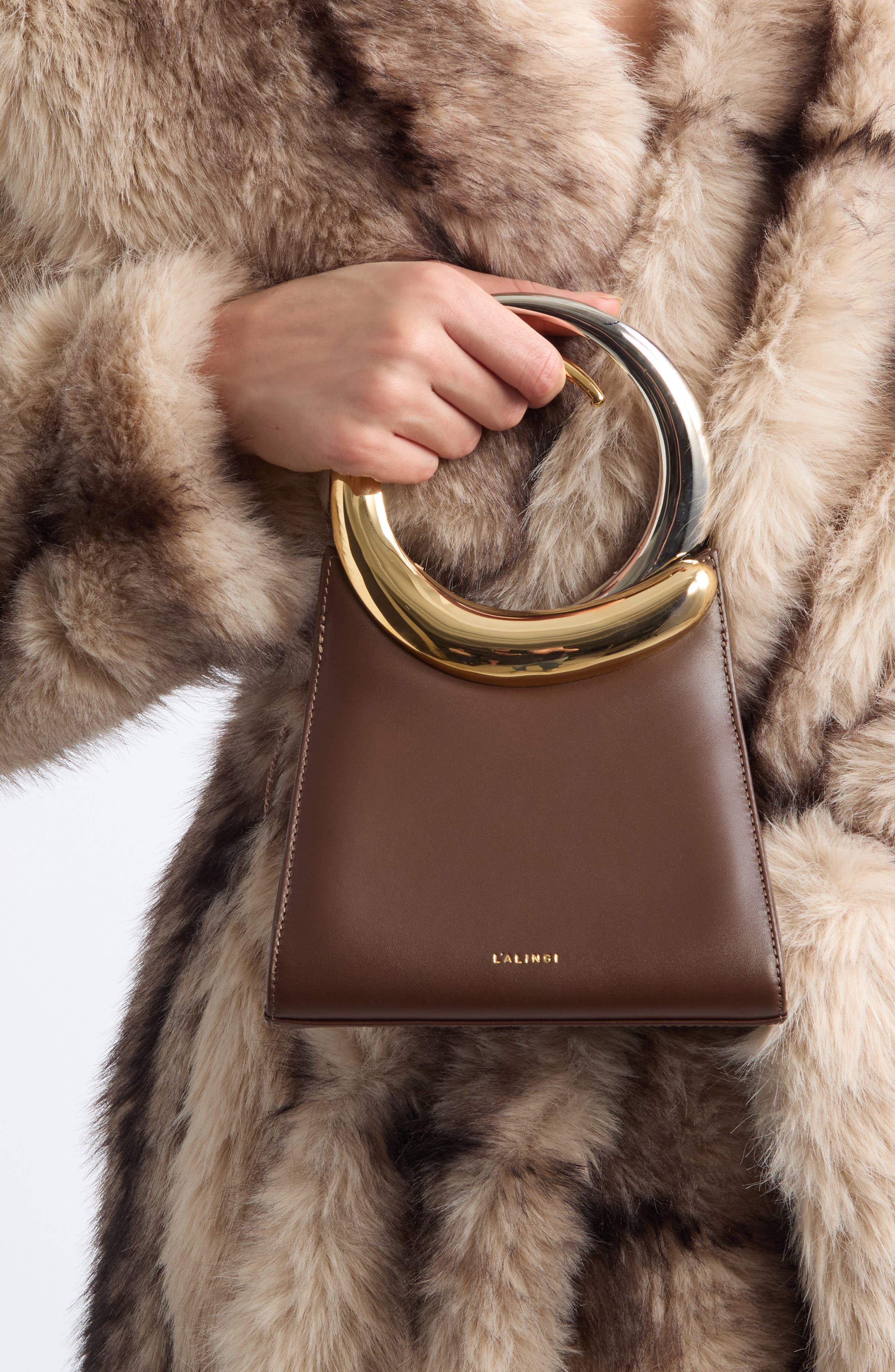 Halo Bucket Bag, Alternate, color, BROWN