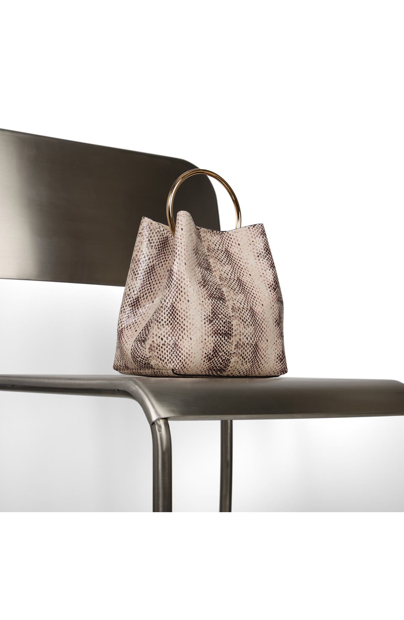 Reveille Faux Leather Bucket Bag, Alternate, color, BONE