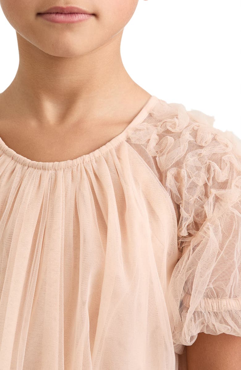 Reiss Kids' Tallulah Ruffle Tulle Party Dress, Alternate, color, Neutral
