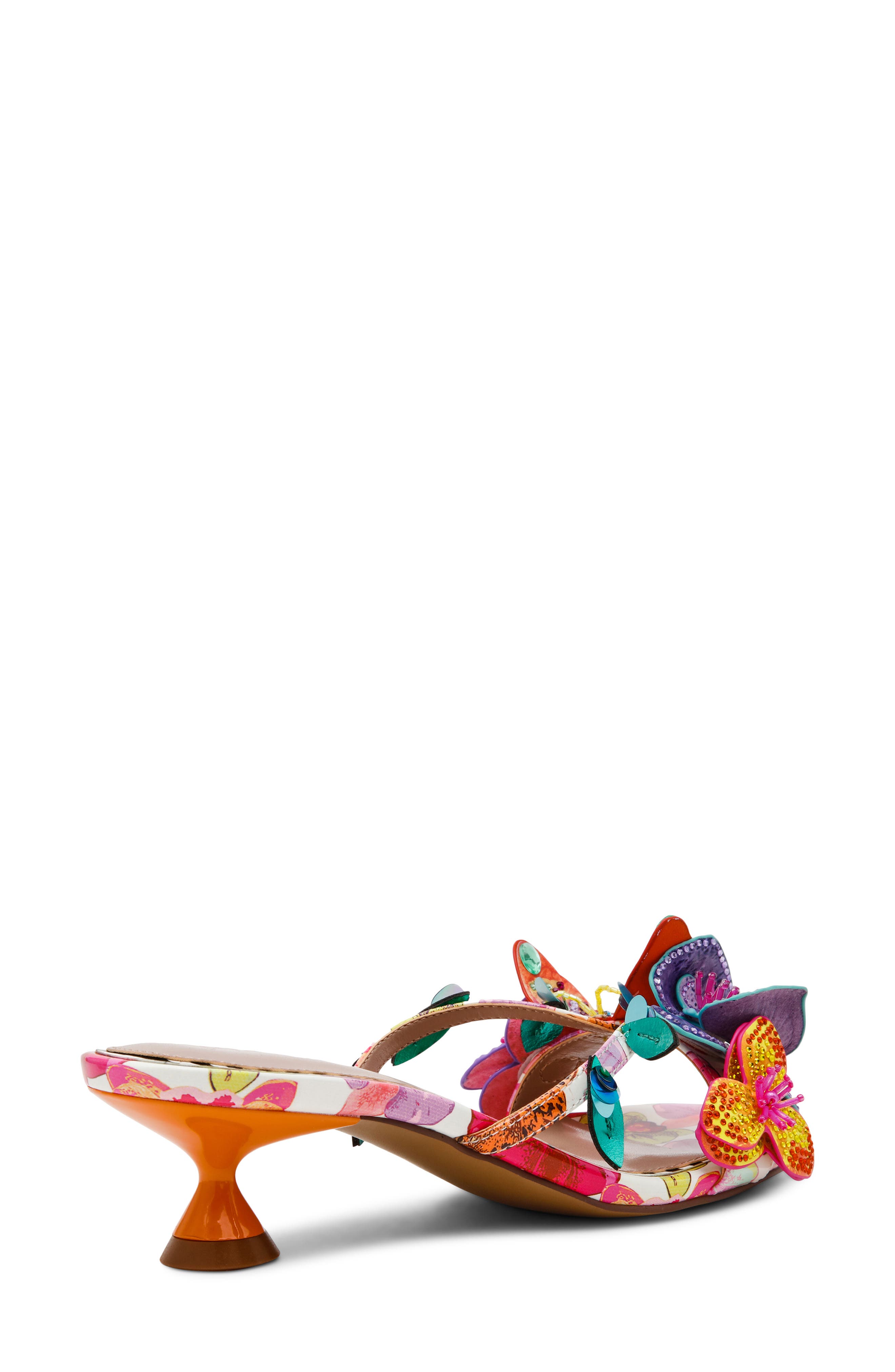 Betsey Johnson Beatriz Flower 
Butterfly Sandal, Alternate, color, White Multi