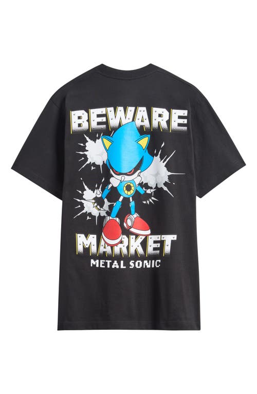 Market X Sonic Metal Sonic Cotton Graphic T-shirt In Black