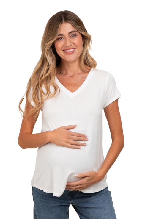 Basic V-Neck Short Sleeve Top