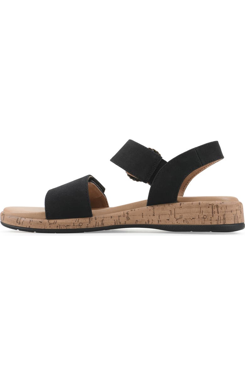 CLIFFS BY WHITE MOUNTAIN Bonique Corck Wedge Sandal, Alternate, color, Black/ Sueded/ Smooth