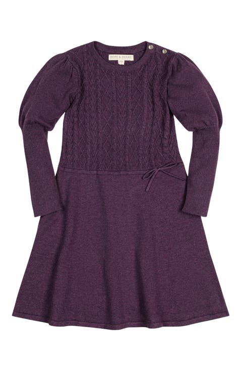Baby Girls' Organic Cable Bodice Sweater Dress, Infant
