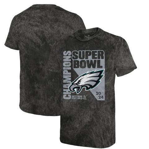 Men's Majestic Threads Black Philadelphia Eagles Super Bowl LIX Champions Mineral Wash T-Shirt