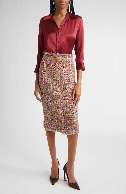 L Agence L'agence Dani Silk Charmeuse Blouse In Red
