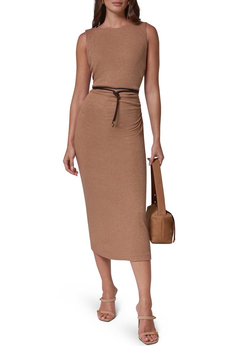 Knit Sheath Dress, Alternate, color, CAMEL