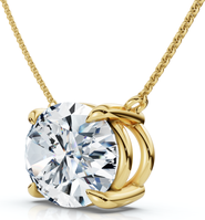 Bliss Diamond Certified 4Ct Diamond Oval Solitaire Pendant 14k Gold 18" Womens Chain Lab Grown