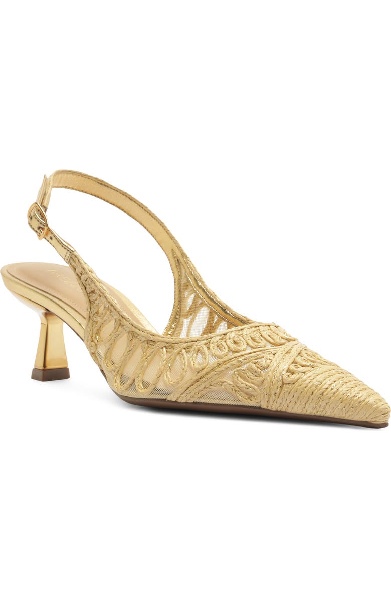 Arezzo Liz Slingback Pump, Main, color, Natural Gold