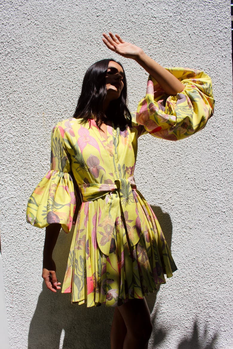 Carta Y Letra Dress, Alternate, color, BOTANICA YELLOW PRINT