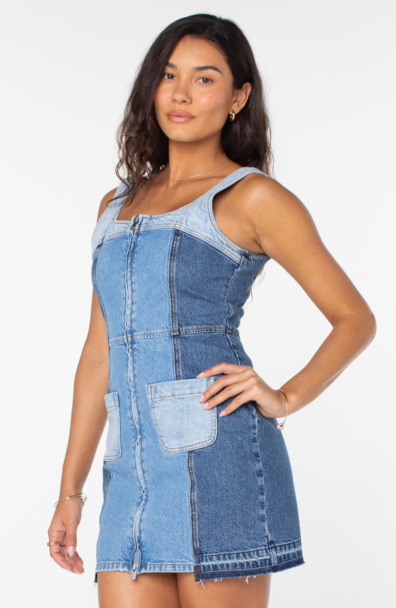 Roxy Sami Colorblock Denim Minidress, Alternate, color,