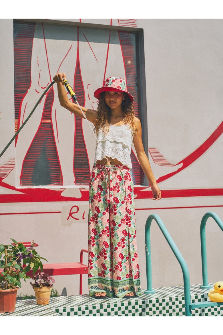 "Le Jardin" Reversible Sun Hat, Alternate, color, Red