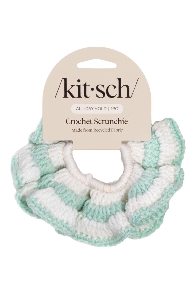 Crochet Scrunchie, Alternate, color, SEAFOM BLUE