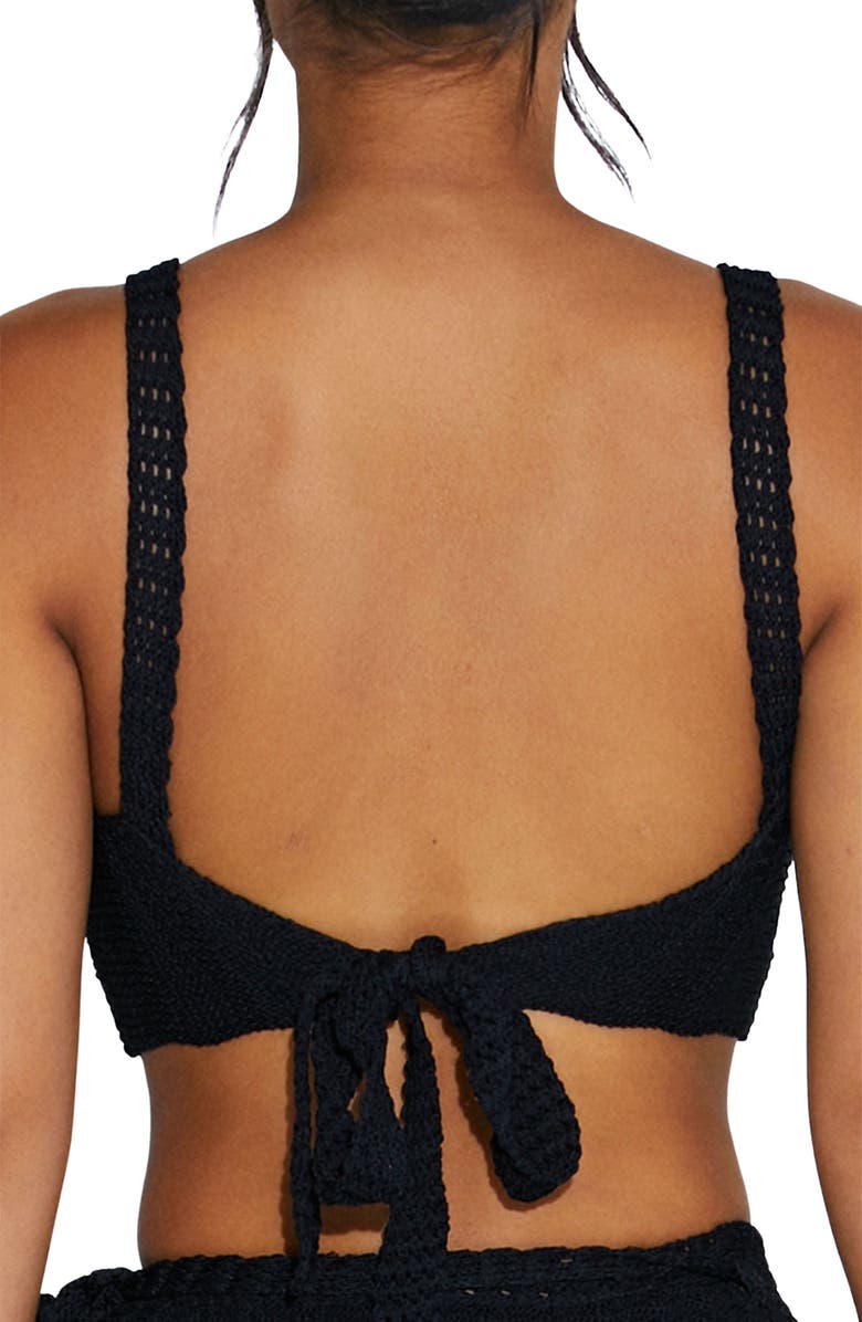 Naked Wardrobe Back Tie Crochet Crop Tank, Alternate, color, 