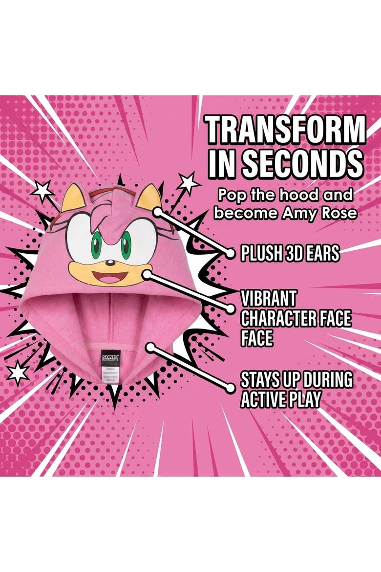 Sonic The Hedgehog Amy Rose Girls' Fleece Zip-up Hoodie (toddler, Little Kid & Big Kid), Alternate, color, Amy Rose Pink