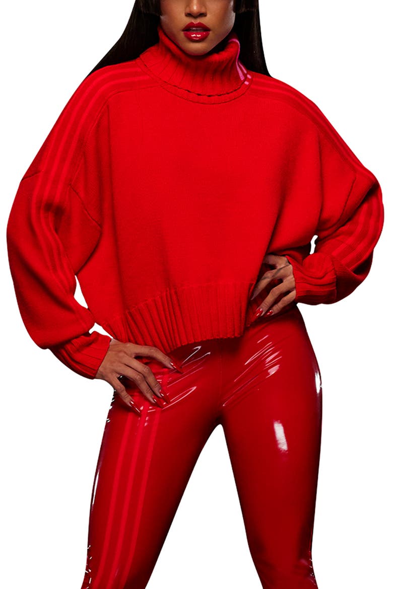 High/Low Turtleneck Sweater, Main, color, RED